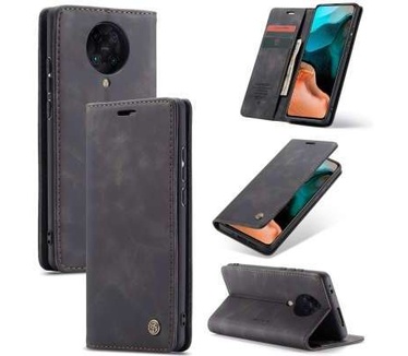 Caseme Xiaomi Poco F2 Pro Retro Wallet Case - Zwart