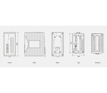 LevelOne 8-Port Fast Ethernet PoE Industrial Switch, 802.3af PoE, 4 PoE Outputs, DIN-Rail, 61.6W, -40°C to 85°C
