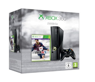 Microsoft Xbox 360 Slim 250GB + Fifa 14 Zwart