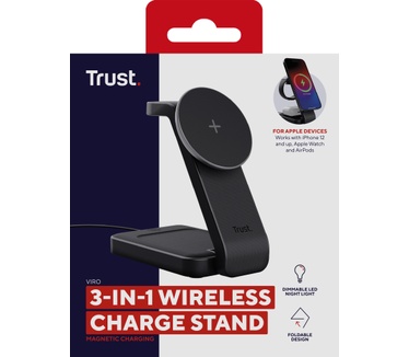 Trust Viro 3-in-1 Draadloze Magnetische Oplaadstandaard