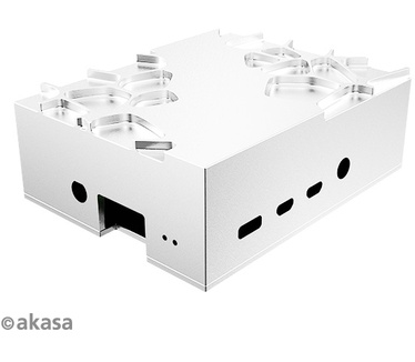 Akasa Gem Pro, Raspberry Pi 4 Model B forged aluminium case with thermal kit, Full I/O opening