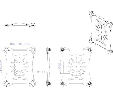 Newstar Universal Tablet Mount (VESA 100x100mm) - Silver