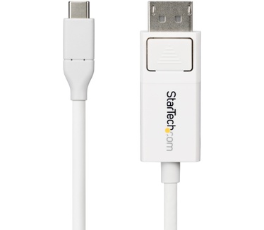 Startech.com 2m USB-C naar DisplayPort 1.2 Kabel 4K 60Hz, Bidirectionele DP naar USB-C / USB-C naar DP Omkeerbare Adapter Kabel, Thunderbolt Compatibel, Wit