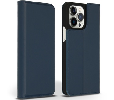 Accezz Premium Leather Slim Bookcase iPhone 14 Pro Max - Donkerblauw