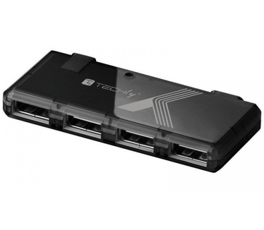 Techly Mini Hi Speed USB Hub 4 Ports Black IUSB2-HUB4-BKTY