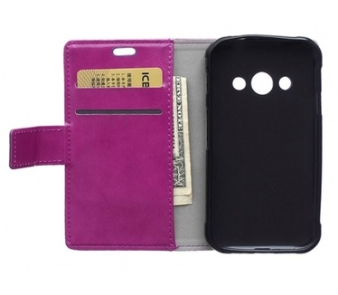 Kees Lederlook Portemonnee Hoesje Galaxy Xcover 3 - Paars