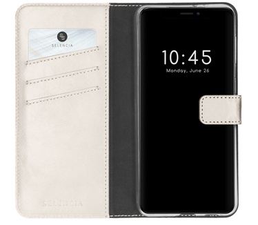 Selencia Echt Lederen Bookcase iPhone 13 Pro Max - Lichtgrijs