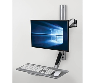 Tripp-Lite Single-Display Sit-Stand Wall-Mount Workstation with Thin-Client Mount