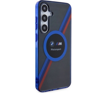 BMW M Tricolor Stripes Back Case - Samsung Galaxy S24 - Blauw Blauw
