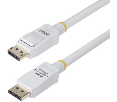 Startech.com 1,8m VESA Gecertificeerde DisplayPort 1.2 Kabel, Wit, 4K 60Hz, 21.6Gbps, Vergrendelbare DP Connectors, DP 1.2 DisplayPort Kabel, DP Monitor Kabel, M/M