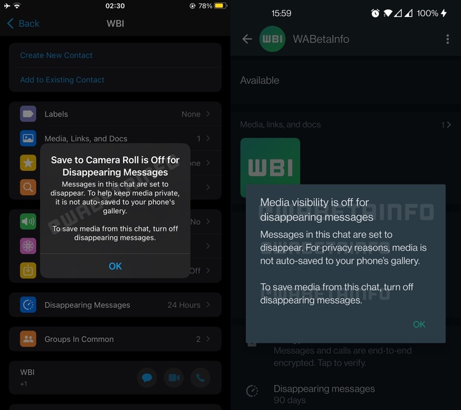 Links: iOS-versie. Rechts: Android-versie.