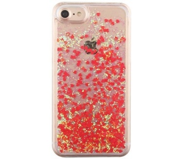 qMust Apple iPhone 7 Glitterstof hoesje - Red