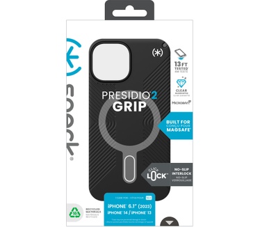 Speck Presidio2 Grip + ClickLock Apple iPhone 15 Black - with Microban