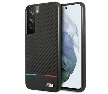 BMW Carbon Tricolor Back Case - Samsung Galaxy S22 (S901) - Zwart Zwart