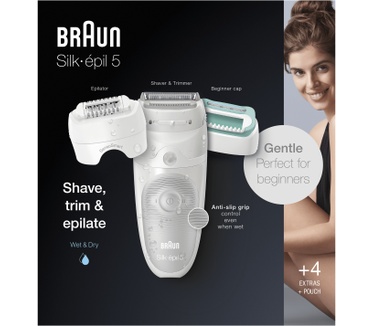 Braun Braun Silk-épil 5-625, Epilator Voor Beginners Voor Zachte Ontharing, Wit/Grijs
