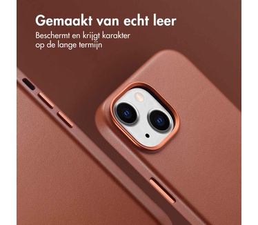 Accezz MagSafe Leather Backcover iPhone 15 - Bruin