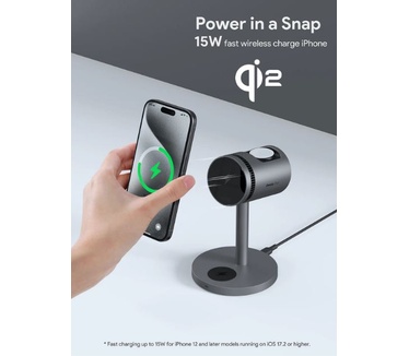 Aukey AUKEY LC-MC311A MagFusion 3-in-1 Pro Qi2 Active Cooling Wireless Charging Station
