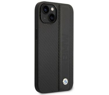 BMW Leather Signature Back Case Apple iPhone 14 Plus (6.7") Zwart Zwart