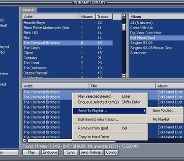 Winamp iPod Plugin screenshot (resized)