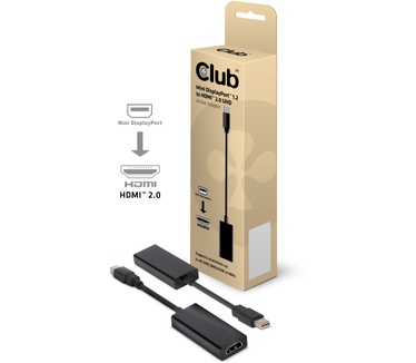 Club 3D Mini DisplayPort 1.2 to HDMI 2.0 UHD Active Adapter Zwart