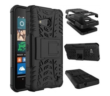 qMust Microsoft Lumia 550 Rugged Hybrid Case - Dual Protection - Black