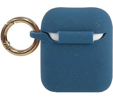 Guess Silicone Case voor Apple Airpods 1 & 2 - Blauw Blauw