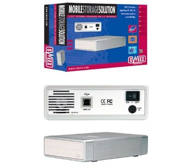 Sweex AG000030 (5.25", IDE, USB 2.0, Zilver, Voeding)