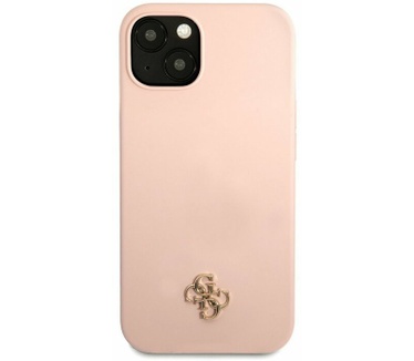 Guess Silicone 4G Logo Back Case - iPhone 13 Mini (5.4") - Roze Roze