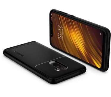 Spigen Rugged Armor Case Black Xiaomi Pocophone F1  Zwart