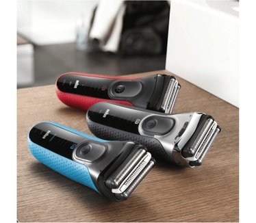 Braun Series 3 ProSkin 3030s Elektrisch Scheerapparaat, Zwart/Rood – Oplaadbaar Scheerapparaat