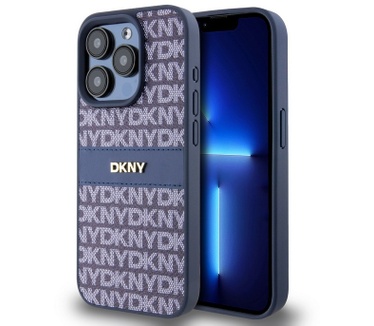 DKNY Textured Tonal Stripe Back Case - iPhone 14 Pro (6.1") Blauw Blauw