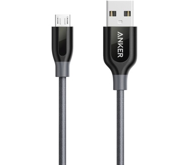 Anker PowerLine+ Micro USB (3ft/0.9m) Space Gray (A8142GA1)