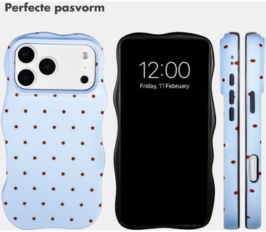 Selencia Vivid Wavy Backcover met MagSafe voor de Apple iPhone 17 Pro - Happy Dots Digital Sky