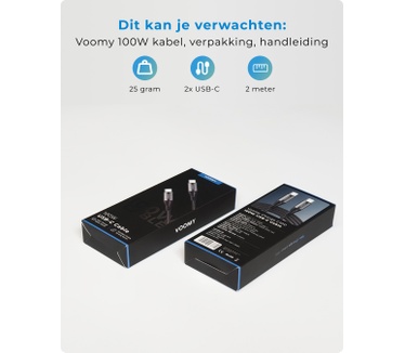 Voomy Charge 100W Kabel USB C naar USB C Kabel