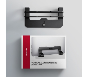 Axagon STND-VB Vertikaler Laptop-Ständer, einstellbare Breite, Aluminium