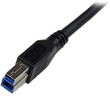Startech.com 3 m zwarte SuperSpeed USB 3.0-kabel rechtshoekig A naar B M/M