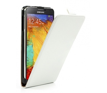Kees KEES Splitleer Flip Hoesje Samsung Galaxy Note 3 - Wit