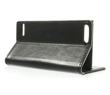 Kees Lederlook Portemonnee Hoesje Ascend P7 Mini - Zwart
