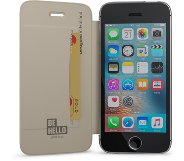 BeHello iPhone 5 / 5S / SE Book Case Transparent Back Gold
