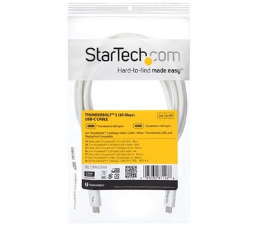 Startech.com Thunderbolt 3 USB-C kabel 20Gbps Thunderbolt, USB en DisplayPort compatibel 2m wit