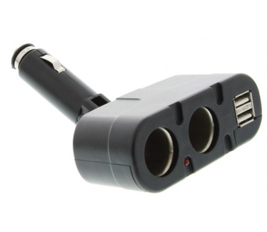 qMust Autolader Dual Car Socket + 2x USB (12/24V)