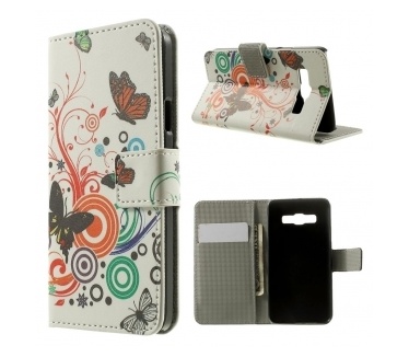 qMust Samsung Galaxy A3 Wallet Case met stand (Butterfly Circle)
