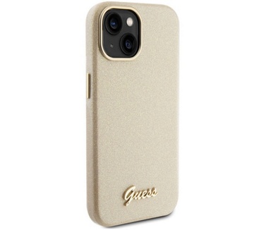 Guess Glitter Back Case - Apple iPhone 15 (6.1") - Goud Goud