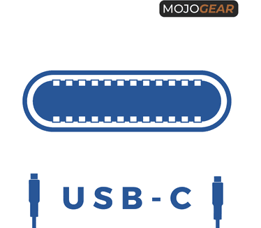 Mojogear USB-C naar USB-C kabel 100W USB 3.1 Extra Sterk Grijs, Zwart