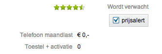 Prijsalert knop