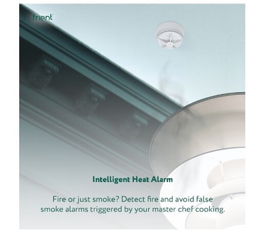 Frient Intelligent Heat Alarm | Draadloze Brandmelder | Onmiddellijke Brandmelding | Op Batterijen | Zigbee | Werkt met Athom Homey