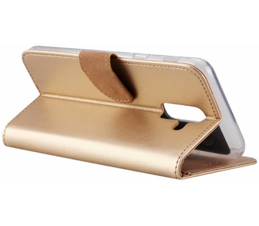 Luxe Lederen Bookcase hoesje voor de Samsung Galaxy A6 Plus 2018 - Goud (Samsung Galaxy A6 Plus 2018) Goud