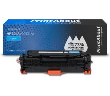 PrintAbout Huismerk HP 304A (CC531A) Toner Cyaan