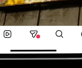 Balk met tabbladen Instagram in app