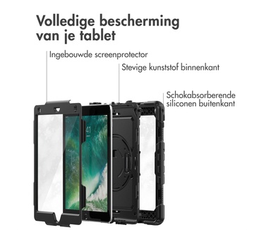 Accezz Rugged Backcover met schouderstrap iPad (2017 / 2018) - Zwart
